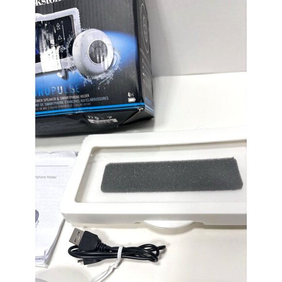 Brookstone Hydropulse Splash Proof Speaker with Shower Phone Holder Audio **READ - Picture 5 of 8